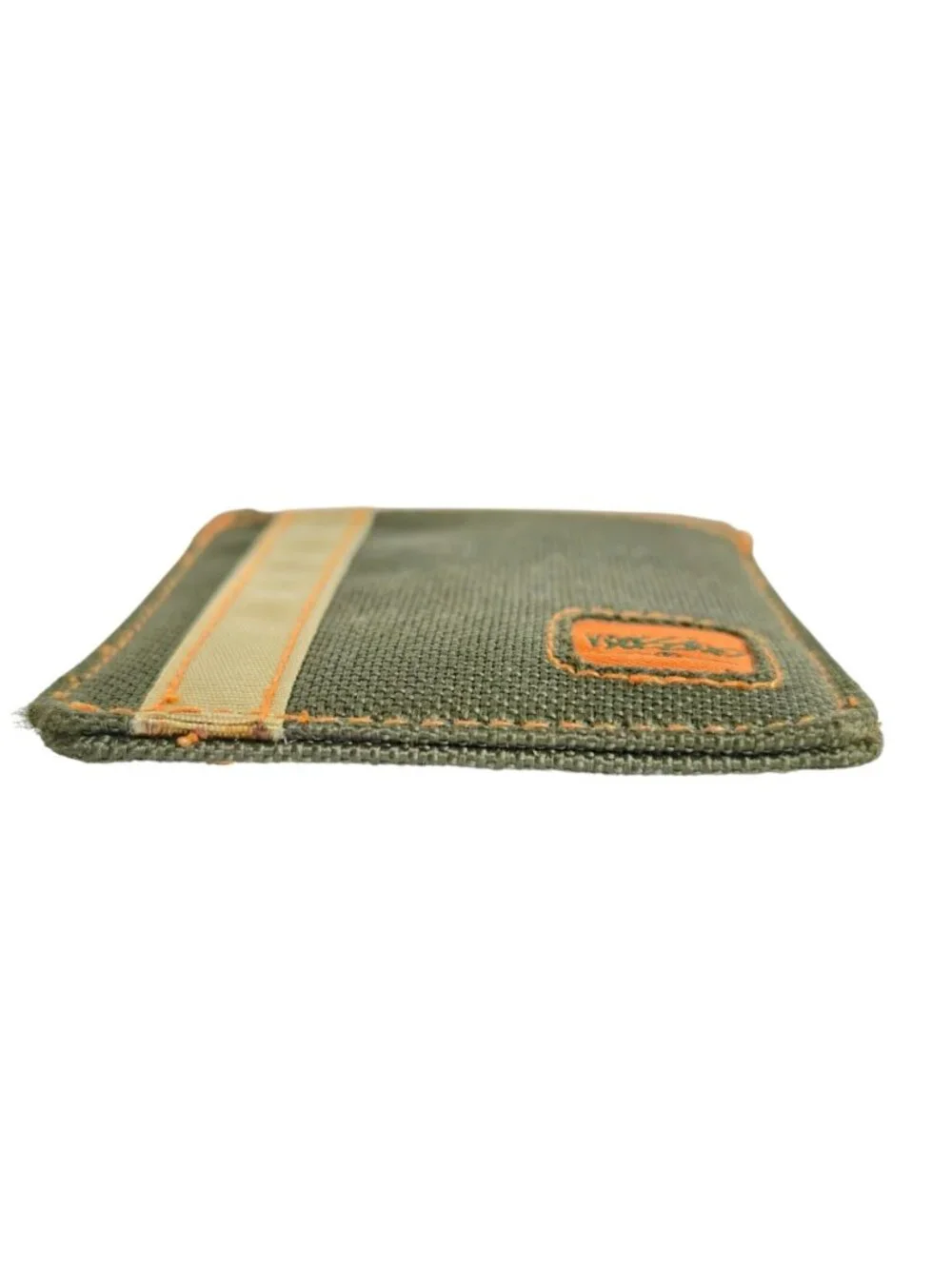 Mossimo Mens ID Card Wallet Military Canvas Olive Green Minimalist Helicopter